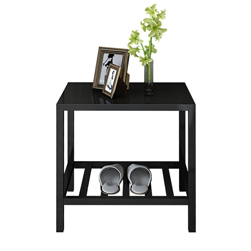 Black 20'' Tall Accent Table Nightstand Modern Metal 1-Shelf Bedside Cabinet Clearhalo 'Bedroom Furniture' 'furn' 'furn_night_stand' 'Furniture' 'night_stand' 'Nightstands' 5126055