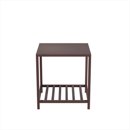 Black 20'' Tall Accent Table Nightstand Modern Metal 1-Shelf Bedside Cabinet Dark Brown Clearhalo 'Bedroom Furniture' 'furn' 'furn_night_stand' 'Furniture' 'night_stand' 'Nightstands' 5126059