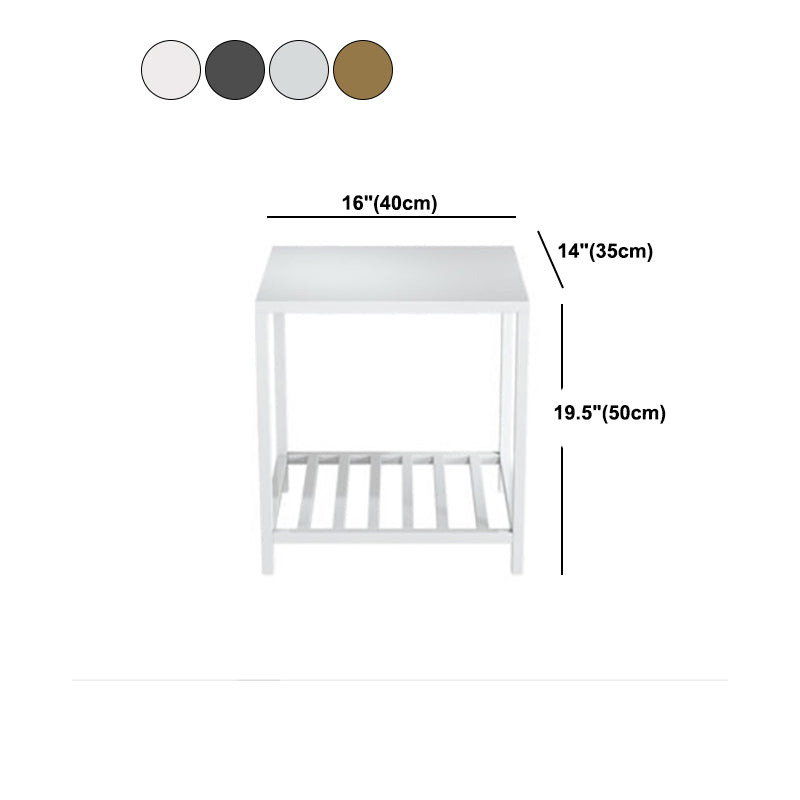 Black 20'' Tall Accent Table Nightstand Modern Metal 1-Shelf Bedside Cabinet Clearhalo 'Bedroom Furniture' 'furn' 'furn_night_stand' 'Furniture' 'night_stand' 'Nightstands' 5126060