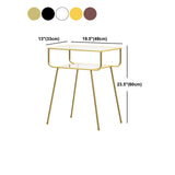 Modern Metal Nightstand 24'' Tall Open Storage Glass Top Night Table with Legs