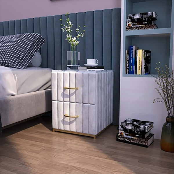 20'' Tall Metal Night Table Glam Marble Top 2-Drawer Bed Nightstand White Square 2 Clearhalo 'Bedroom Furniture' 'furn' 'furn_night_stand' 'Furniture' 'night_stand' 'Nightstands' 5126072