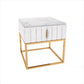 20'' Tall Metal Night Table Glam Marble Top 2-Drawer Bed Nightstand White Square 1 Clearhalo 'Bedroom Furniture' 'furn' 'furn_night_stand' 'Furniture' 'night_stand' 'Nightstands' 5126076