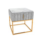 20'' Tall Metal Night Table Glam Marble Top 2-Drawer Bed Nightstand Grey Square 1 Clearhalo 'Bedroom Furniture' 'furn' 'furn_night_stand' 'Furniture' 'night_stand' 'Nightstands' 5126079