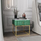 20'' Tall Metal Night Table Glam Marble Top 2-Drawer Bed Nightstand Green Square 1 Clearhalo 'Bedroom Furniture' 'furn' 'furn_night_stand' 'Furniture' 'night_stand' 'Nightstands' 5126082