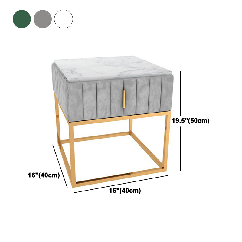 20'' Tall Metal Night Table Glam Marble Top 2-Drawer Bed Nightstand Clearhalo 'Bedroom Furniture' 'furn' 'furn_night_stand' 'Furniture' 'night_stand' 'Nightstands' 5126087