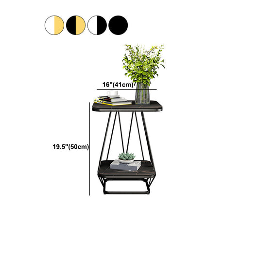 Glam Metal Night Table Stone Top 24 '' hoher offener Aufbewahrungsnachttisch mit Beinen