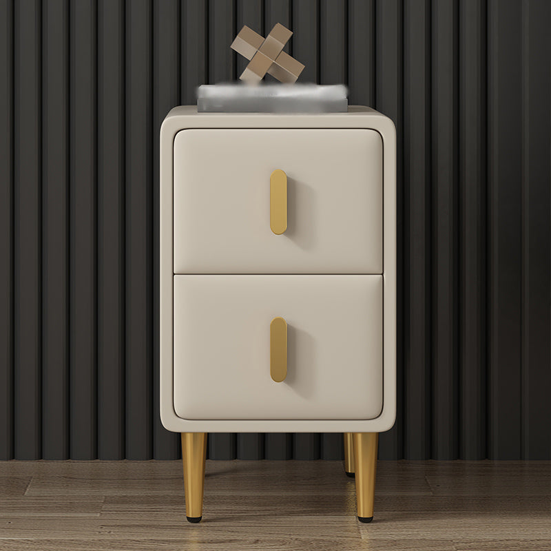 Modern 20'' Tall Bed Nightstand 2-Drawer Storage Faux Leather Legs Included Nightstand Clearhalo 'Bedroom Furniture' 'furn' 'furn_night_stand' 'Furniture' 'night_stand' 'Nightstands' 5126246