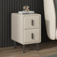 Modern 20'' Tall Bed Nightstand 2-Drawer Storage Faux Leather Legs Included Nightstand Clearhalo 'Bedroom Furniture' 'furn' 'furn_night_stand' 'Furniture' 'night_stand' 'Nightstands' 5126248