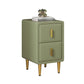 Modern 20'' Tall Bed Nightstand 2-Drawer Storage Faux Leather Legs Included Nightstand Green Clearhalo 'Bedroom Furniture' 'furn' 'furn_night_stand' 'Furniture' 'night_stand' 'Nightstands' 5126249