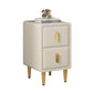 Modern 20'' Tall Bed Nightstand 2-Drawer Storage Faux Leather Legs Included Nightstand Off-White Clearhalo 'Bedroom Furniture' 'furn' 'furn_night_stand' 'Furniture' 'night_stand' 'Nightstands' 5126251