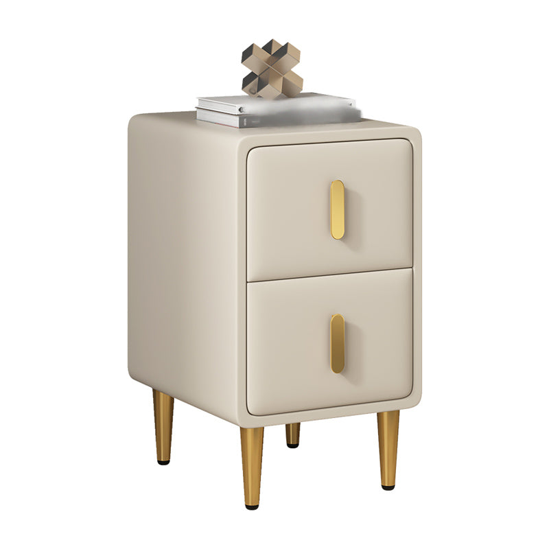 Modern 20'' Tall Bed Nightstand 2-Drawer Storage Faux Leather Legs Included Nightstand Clearhalo 'Bedroom Furniture' 'furn' 'furn_night_stand' 'Furniture' 'night_stand' 'Nightstands' 5126252