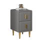 Modern 20'' Tall Bed Nightstand 2-Drawer Storage Faux Leather Legs Included Nightstand Grey Clearhalo 'Bedroom Furniture' 'furn' 'furn_night_stand' 'Furniture' 'night_stand' 'Nightstands' 5126257