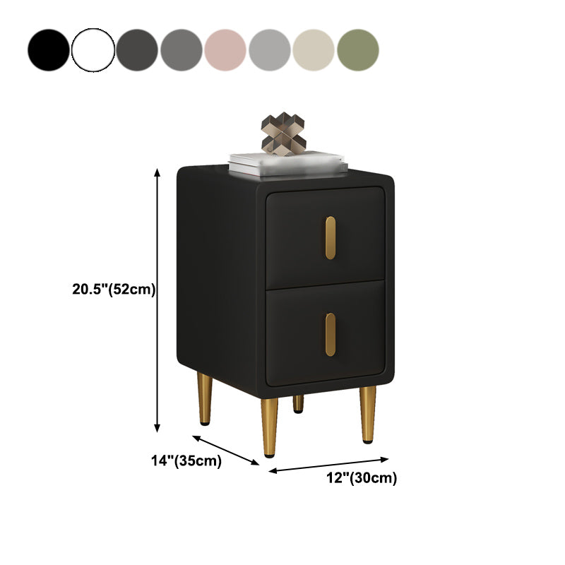 Modern 20'' Tall Bed Nightstand 2-Drawer Storage Faux Leather Legs Included Nightstand Clearhalo 'Bedroom Furniture' 'furn' 'furn_night_stand' 'Furniture' 'night_stand' 'Nightstands' 5126259