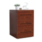 3-Drawer Solid Wood Nightstand Rubber Wood Modern Bedside Cabinet