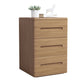 3-Drawer Solid Wood Nightstand Rubber Wood Modern Bedside Cabinet