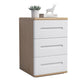 3-Drawer Solid Wood Nightstand Rubber Wood Modern Bedside Cabinet