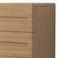 3-Drawer Solid Wood Nightstand Rubber Wood Modern Bedside Cabinet