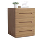 3-Drawer Solid Wood Nightstand Rubber Wood Modern Bedside Cabinet