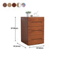 3-Drawer Solid Wood Nightstand Rubber Wood Modern Bedside Cabinet