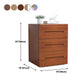 3-Drawer Solid Wood Nightstand Rubber Wood Modern Bedside Cabinet