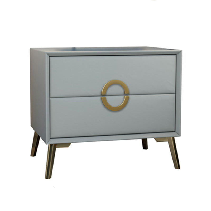 19 '' Tall Glam Night Tisch massives Holz 2-DRAWER FALUX Lederbeine inklusive Nachttisch