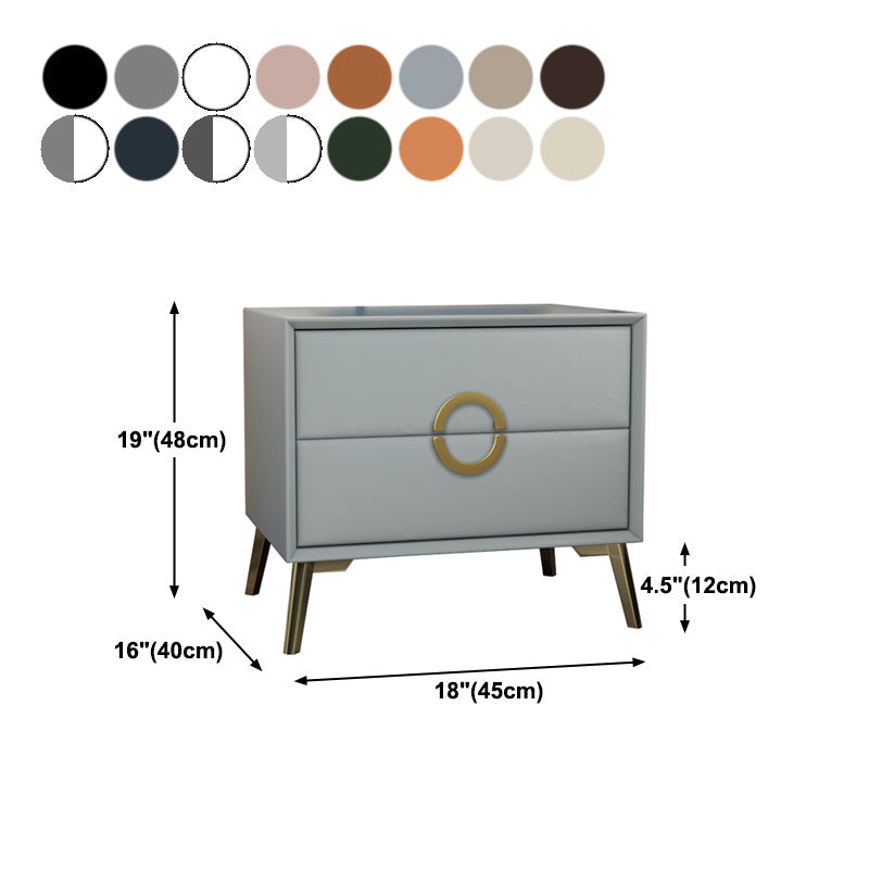 19 '' Tall Glam Night Tisch massives Holz 2-DRAWER FALUX Lederbeine inklusive Nachttisch