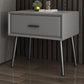 Faux Leather Modern Bed Nightstand Drawer Storage Solid Wood Night Table with Legs