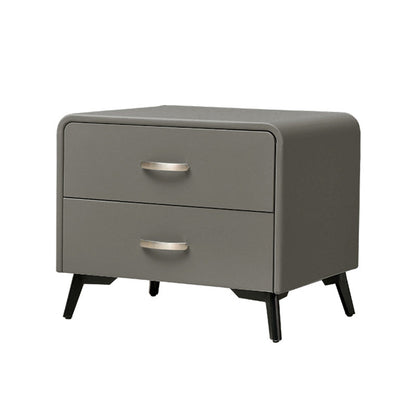 18 '' tavolo da notte in legno massello alto 2-disegno in pelle finta