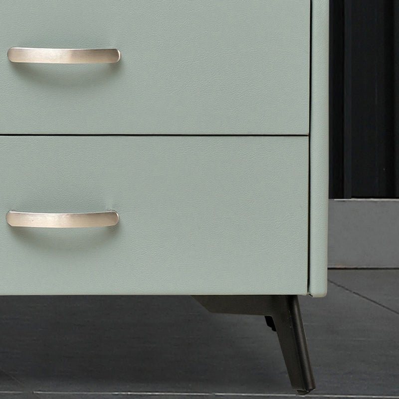 18 '' tavolo da notte in legno massello alto 2-disegno in pelle finta