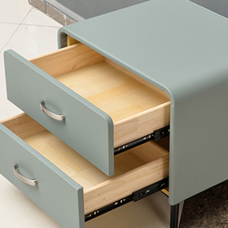 18 '' tavolo da notte in legno massello alto 2-disegno in pelle finta