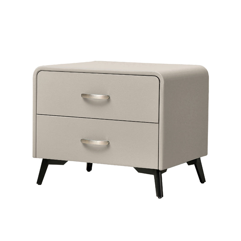 18 '' tavolo da notte in legno massello alto 2-disegno in pelle finta