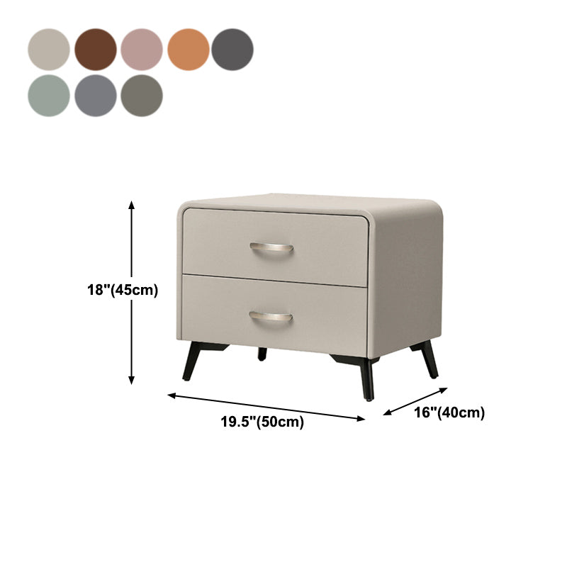 18 '' tavolo da notte in legno massello alto 2-disegno in pelle finta