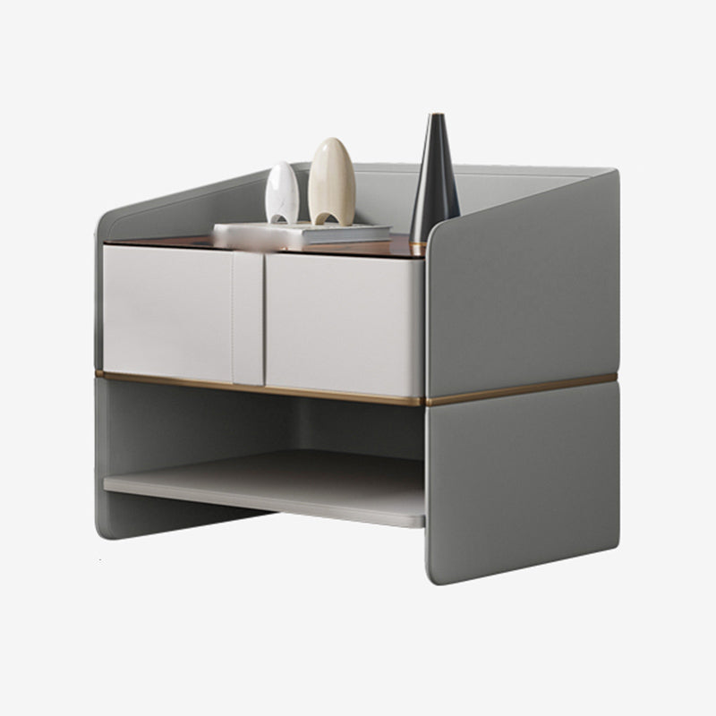 19'' Tall Modern Nightstand Solid Wood 1-Shelf Drawer Storage Night Table