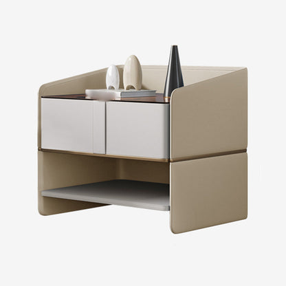 19'' Tall Modern Nightstand Solid Wood 1-Shelf Drawer Storage Night Table