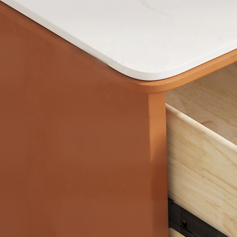 Modern Faux Leather Night Table 19'' Tall 2-Drawer Nightstand with Legs Clearhalo 'Bedroom Furniture' 'furn' 'furn_night_stand' 'Furniture' 'night_stand' 'Nightstands' 5126422