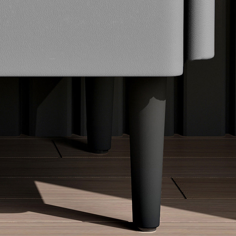 2ドロワーモダンベッドナイトスタンドソリッドウッドフェイクレザーナイトテーブルと足の