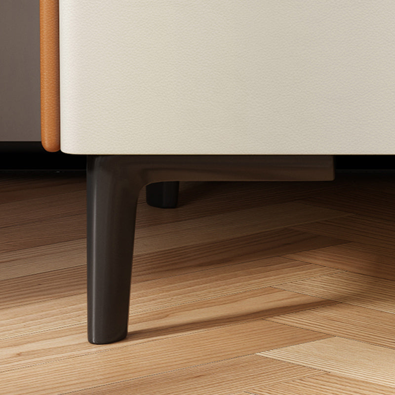 18 ''背の高いモダンなベッドナイトスタンド2ドロワーストレージストーントップオークナイトテーブル