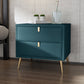 19'' Tall Glam Bedside Cabinet 2-Drawer Solid Wood Faux Leather Legs Included Nightstand Lake Blue Clearhalo 'Bedroom Furniture' 'furn' 'furn_night_stand' 'Furniture' 'night_stand' 'Nightstands' 5126493