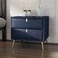 19'' Tall Glam Bedside Cabinet 2-Drawer Solid Wood Faux Leather Legs Included Nightstand Royal Blue Clearhalo 'Bedroom Furniture' 'furn' 'furn_night_stand' 'Furniture' 'night_stand' 'Nightstands' 5126501
