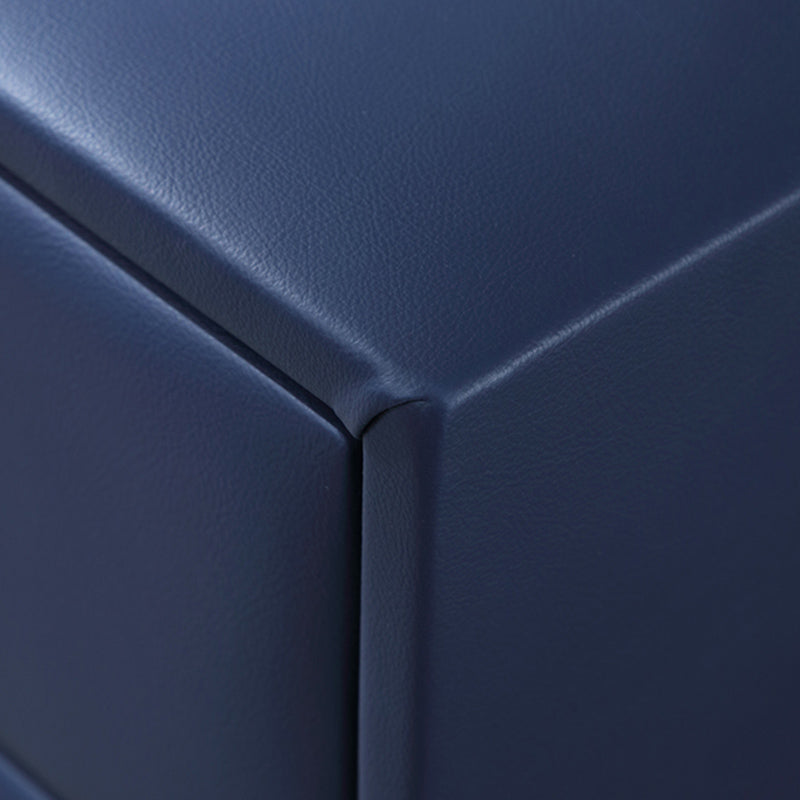 19'' Tall Glam Bedside Cabinet 2-Drawer Solid Wood Faux Leather Legs Included Nightstand Clearhalo 'Bedroom Furniture' 'furn' 'furn_night_stand' 'Furniture' 'night_stand' 'Nightstands' 5126508