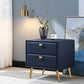 19'' Tall Glam Bedside Cabinet 2-Drawer Solid Wood Faux Leather Legs Included Nightstand Clearhalo 'Bedroom Furniture' 'furn' 'furn_night_stand' 'Furniture' 'night_stand' 'Nightstands' 5126509