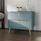 19'' Tall Glam Bedside Cabinet 2-Drawer Solid Wood Faux Leather Legs Included Nightstand Airy Blue Clearhalo 'Bedroom Furniture' 'furn' 'furn_night_stand' 'Furniture' 'night_stand' 'Nightstands' 5126516