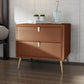 19'' Tall Glam Bedside Cabinet 2-Drawer Solid Wood Faux Leather Legs Included Nightstand Orange Clearhalo 'Bedroom Furniture' 'furn' 'furn_night_stand' 'Furniture' 'night_stand' 'Nightstands' 5126521