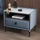 1-Drawer Storage 20'' Tall Nightstand Open Storage Stone Top Solid Wood Night Table Blue Clearhalo 'Bedroom Furniture' 'furn' 'furn_night_stand' 'Furniture' 'night_stand' 'Nightstands' 5126526
