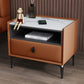 1-Drawer Storage 20'' Tall Nightstand Open Storage Stone Top Solid Wood Night Table Orange Clearhalo 'Bedroom Furniture' 'furn' 'furn_night_stand' 'Furniture' 'night_stand' 'Nightstands' 5126532
