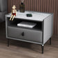 1-Drawer Storage 20'' Tall Nightstand Open Storage Stone Top Solid Wood Night Table Light Gray Clearhalo 'Bedroom Furniture' 'furn' 'furn_night_stand' 'Furniture' 'night_stand' 'Nightstands' 5126534