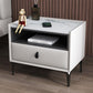 1-Drawer Storage 20'' Tall Nightstand Open Storage Stone Top Solid Wood Night Table Off-White Clearhalo 'Bedroom Furniture' 'furn' 'furn_night_stand' 'Furniture' 'night_stand' 'Nightstands' 5126536
