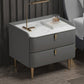 Modern Solid Wood Bed Nightstand Stone Top Drawer Storage Night Table with Legs