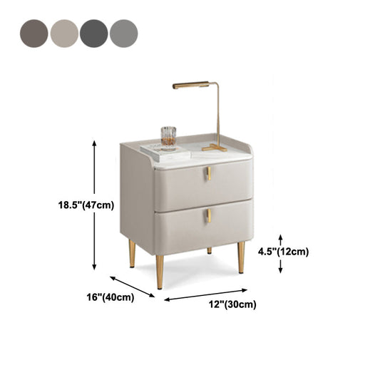Moderne massive Holzbett Nachttisch Steinschublade Aufbewahrung Nachttisch mit Beinen