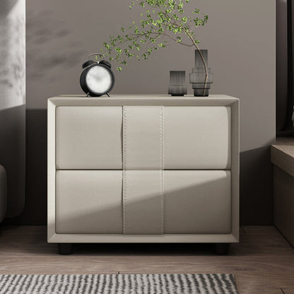 Tiroir de rangement de rangement table de nuit 16 '' Tall Faux Leather Modern Nightand